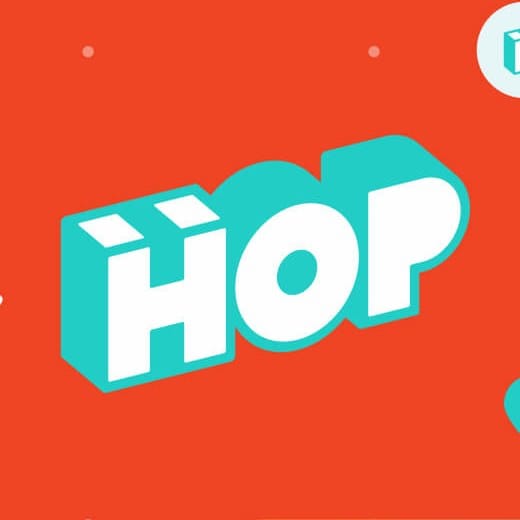 El logo de HOP, la red de puntos de retiro de compras online.